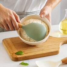 1pc Silicone Rice And Potato Spoon With Wooden Handle - Durable Kitchen Spoon Suitable For Non-Stick Pots And Pans - Multicolor - View 6