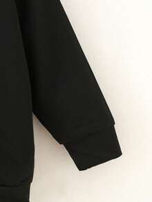 2件套幼儿男童休闲街头风可爱小熊图案黑色连帽衫和牛仔裤套装 - 彩色 - 查看 5