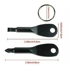 2 Piece Portable Screwdriver, Portable Multifunctional I-Beam Screwdriver - Flat Blade Screwdriver Screwdriver With Key Ring For Everywhere - Black - View 7