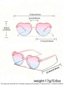 1 Set 2 PCS Boys And Girls 9-14Y Sweet Cute Heart Frame And Casual Round Frame Fashionable Glasses Suitable For Holiday Outings, Outfit Matching, And Festival Gifts - Multicolor - View 9