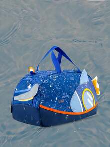 1个便携式旅行包，印有可爱的卡通独角兽/兔子/蛋糕/鲨鱼/恐龙等新颖造型。大容量、轻便耐磨的单肩斜挎包，配有舒适宽肩带，肩带长度可调节，满足基本收纳需求，适合旅行、户外活动、露营等场合，也适合万圣节、感恩节、圣诞节等节日。