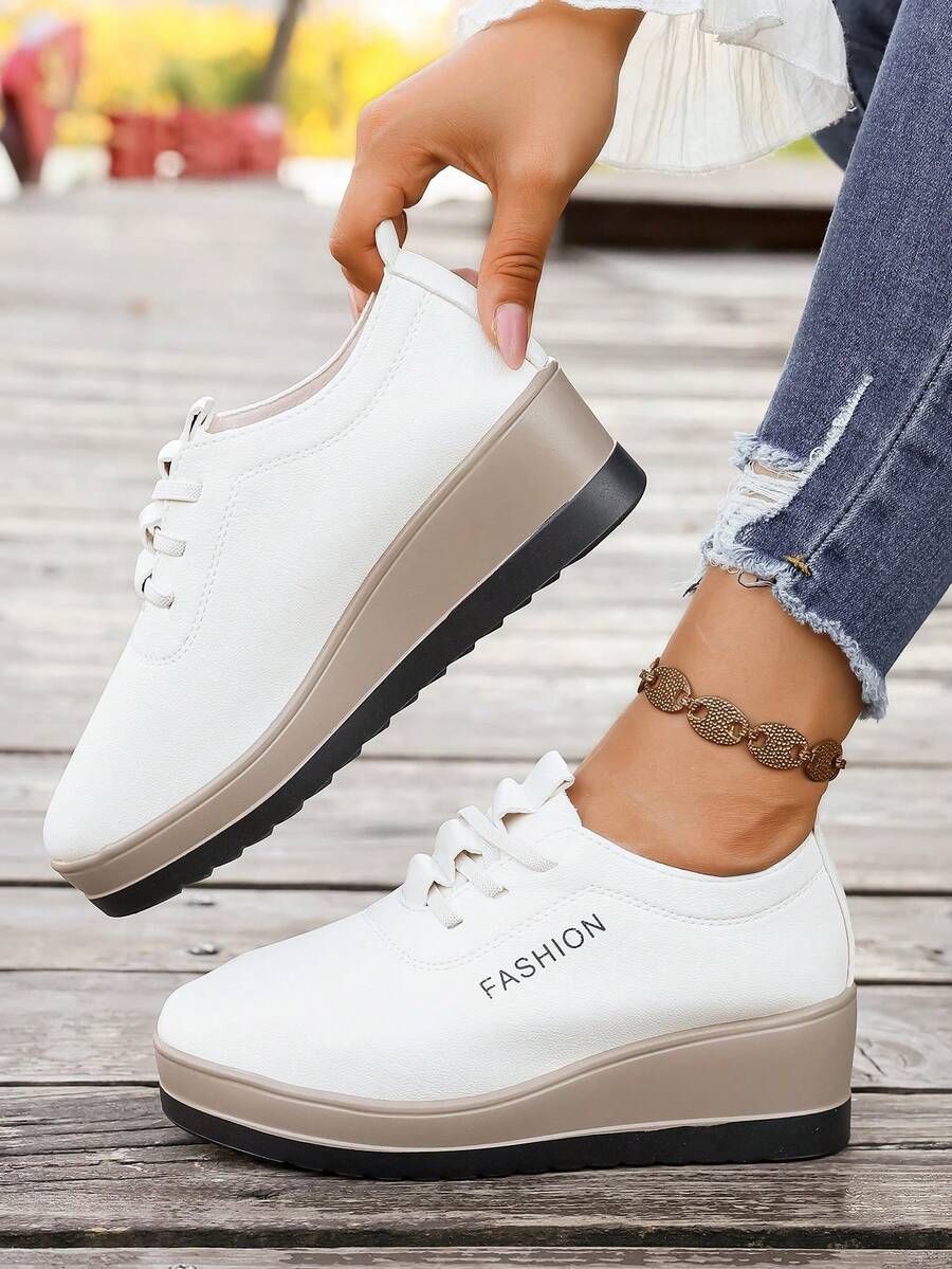 Women's Leather Casual Platform Slip-On Loafers, Anti-Slip & Versatile