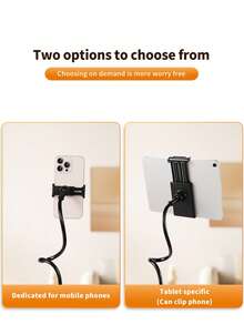 1pc 360° Rotating Universal Adjustable Gooseneck Slouchy Smartphone Holder, Head-Mounted Phone Stand, Dual Clip Bracket, Compatible With 4-7 Inch Phones, Reserved Charging Port, Suitable For Living Room, Bedroom, Kitchen, Bathroom And Other Various Scenes, Best Choice For Gift - Multi-color Upgraded Version - View 6