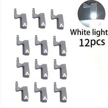 10/5 buc. Lumini LED pentru balamale de dulap cu senzor de mișcare, activate tactil, iluminare automată pentru dulapuri, instalare semi-încorporată, culoare alb cald, pentru bucătărie, dormitor, uși de dulap, sertare, dulapuri de vin și alte spații de depozitare (bateriile nu sunt incluse)