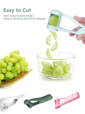 Grape Cutter,Tomato Slicer, Grape Slicer,Quarterer, Cherry Salad Chopper, Small Kitchen Tools For Quick Fruit Cutting, Grape Slicer, Strawberry Slicer - Fruit Slicer And Separator, Kitchen Utensil For Salads, Cakes, And Kitchen Decorating