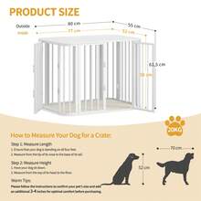 HaluPeit Hundekäfig Möbel, Hundebox mit Weichem Kissen, Modernes Mehrtür-Design, Beistelltisch für Hundekäfige aus Holz, Geeignet für Kleine und Mittelgroße Hunde, 80 x 55 x 61,5 cm, Weiß - Weiss - Übersicht 8