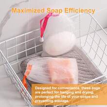 Teesod 10/20/30/40/50 Counts Exfoliating Mesh Soap Pouch, Saver Pouch With Drawstring For Foaming And Drying, Bubble Foam Net Sack For Bath, Shower, Easy To Bubble And Store (Mixed-Color)