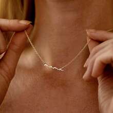 Personalized Lowercase Name Necklace, Minimalist Signature Jewelry, Gold-Tone Name Necklace, Bridesmaid Gift, Mother's Day Gift, Gold, Fashionable, Multicolor, Retro, Minimalist, Unisex, Casual, Cute, Customized, Personalized, Unique, Ideal Gift For Him, Ideal Gift For Her, Gift For Her, Boyfriend, Girlfriend, Dad, Mom, Family, Friends - Multicolor - View 6