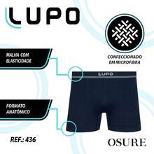 Kit Of 6 Lupo Men's Microfiber Seamless Boxer Briefs, Original Size 436 - 黑色,海軍藍和酒紅色 - 查看 2