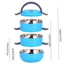 1/2/3/4 Layer Portable Stainless Steel Thermal Insulated Lunch Box Food Container Round Color Random - Random - View 6