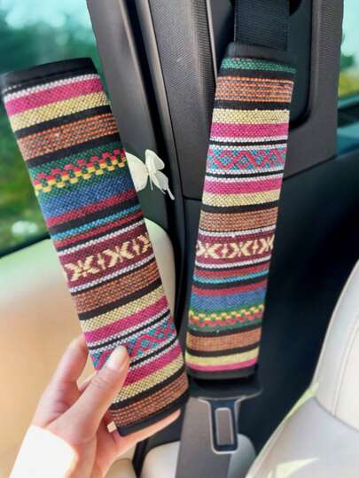 Fundas bohemias para cinturón de del coche, almohadillas para el hombro para decoración y protección del coche, fundas universales para cinturón de para adultos, para todas las estaciones