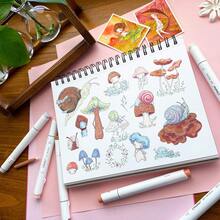 Ohuhu Marker Pads Art Sketchbook - 8.9" X 8.3" Portable Square Size -120 Lb/200 Gsm Drawing Papers - 60 Sheets/120 Pages - Spiral Bound Sketch Drawing Book For Alcohol Markers Christmas Gift - 8,9" x 8,3" - Xem 5