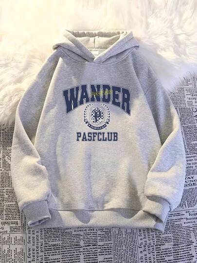 青少年男童秋冬浅灰色纯色抓绒套头卫衣，百搭，青少年男童服装及礼品