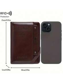 RFID防盗合成革护照夹 - 复古旅行证件保护套，带可拆卸证件窗口，多种颜色可选，方便携带，适合日常通勤和节日送礼，护照旅行钱包，安全旅行配件，简约设计，经久耐用，护照套 - 彩色 - 查看 11