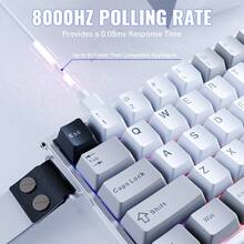 ATTACK SHARK X68MAX HE 快速触发有线铝合金游戏键盘，0.005mm RT 精度，霍尔效应磁性开关，可调节触发行程，8000Hz 轮询率，SOCD，0.08ms 延迟，RGB 灯效 - 彩色 - 查看 3