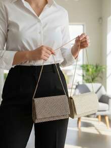 Women's 2-Piece Straw Crossbody Bag Set - Handbag And Evening Bag With Crossbody Strap - Màu nâu  Mocha - Xem 9