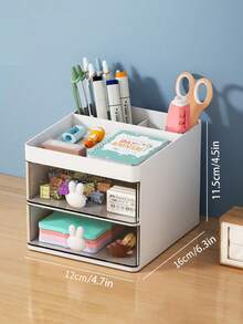 1pc Cute Rabbit Multi-Function Desktop Storage Box - Large Capacity Makeup, Pen And Tool Storage Box, Desktop Organizer - Multicolor - View 4