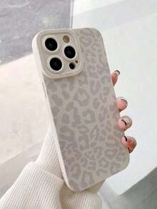 1 pieza Funda de teléfono antideslizante de TPU personalizada con estampado de leopardo blanco, compatible con 16, 15, 14, 13, 12, 11 Pro--Tu nuevo-- - estilo1 (1 pieza) - Ver 4