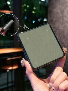 Shiny Sequin Transparent Phone Case, Suitable Compatible With Samsung Galaxy Z Flip 7, Z Flip 6, Flip 5, Z Flip 4, 3 5G, Transparent Shiny Shock-Proof Protective Cover - Transparent Black - View 6