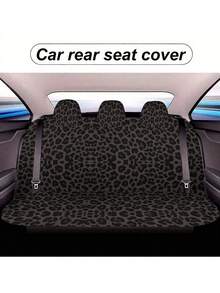 5pcs/Set Black Leopard Print Car Seat Covers For 5-Seat Vehicle, Car Interior Seat Decoration Protective Covers, Christmas & Halloween Gift