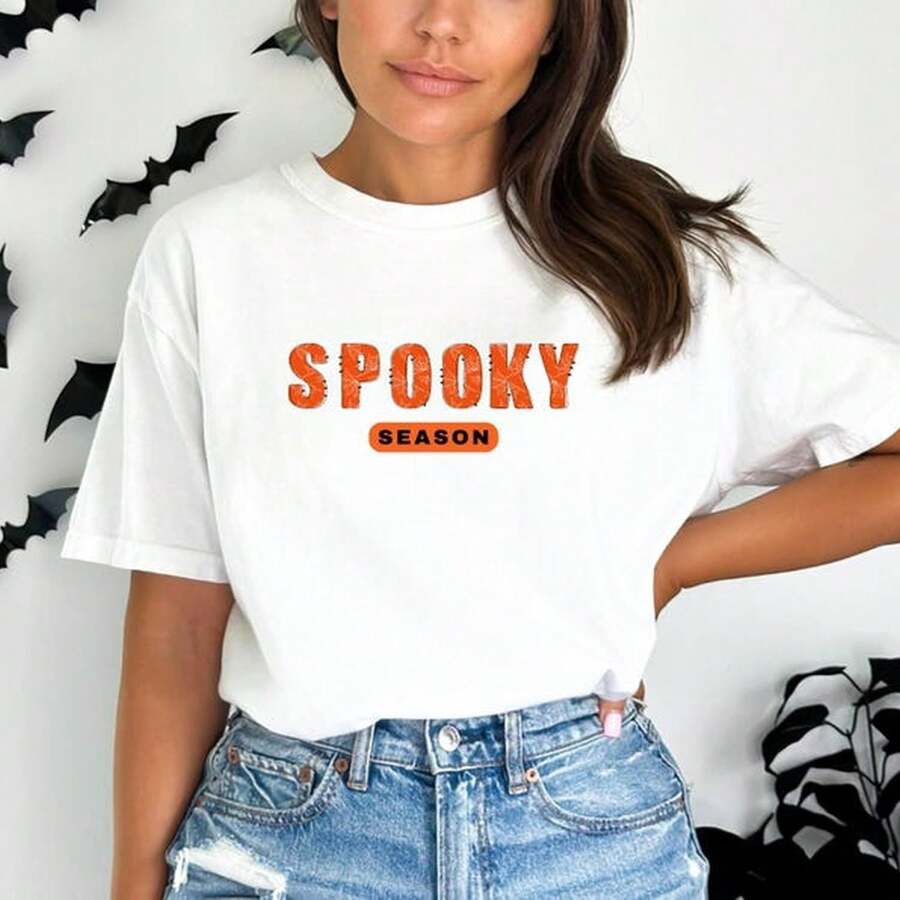 Sean's Spooky Shirt, Spooky Halloween Shirt, Spooky Autumn Shirt, Halloween Gift, Halloween Shirt, Spooky Autumn Shirt, Halloween Gift.Jpg. The 220-Gram T-Shirt Is A Universal Base For Men And Women, Providing Real Comfort And Excellent Durability. The Design Is Suitable For All Types Of Users, Regardless Of Gender Or Style. It Uses High-Quality, Wear-Resistant Fabrics, Suitable For Any Daily Wear, With A Soft Feel And Durability. Excellent Ventilation And Comfort, Exclusive To Women, With A Combination Of Autumn And Winter, Formal Wear, Or Festive Themed Clothing. A Variety Of Items To Meet The Needs Of Various Occasions. - 白色 - 查看 1