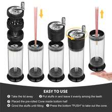 Spice Grinder 3-In-1 With 50pcs Pre-Rolled Cones Set,King Size Pre-Rolled Cones,Slow-Burning,Pre-Rolled Cones For Quick Filling, Grind Storage With Magnetic Cover, Classic Extra Large (110mm) Paper Cylinder For Herbs, Smoking Accessories,Party Supplies. Father's Day Gift. - 彩色 - 查看 6