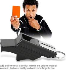 Dilwe - Silbato de árbitro, Silbato Fuerte para Baloncesto, fútbol, Camping, Llamadas de Emergencia - Negro - plata - Ver 7