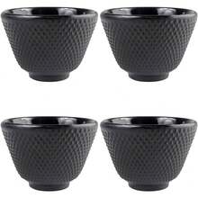 Hemoton Juego De 4 Tazas De Té De Hierro Fundido Estilo Retro Para Hogar Con Diseño Antiescaldado Resistente Al Calor Ideal Para Té Kung Fu - 1 - Ver 1