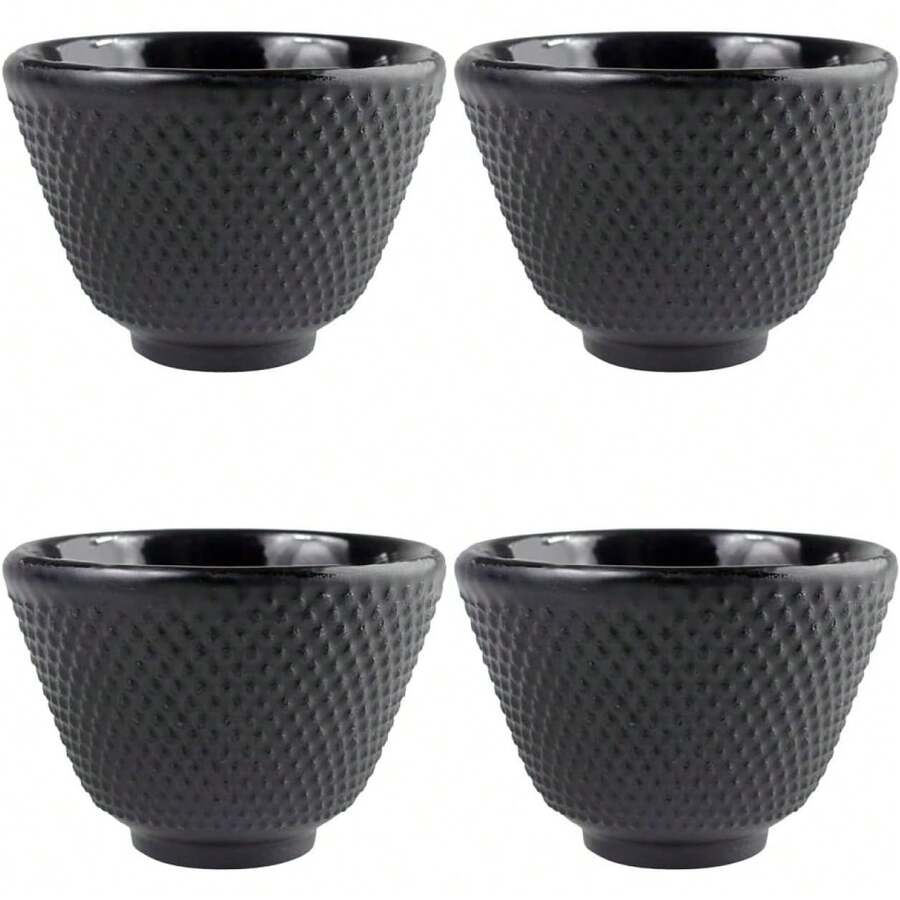 Hemoton Juego De 4 Tazas De Té De Hierro Fundido Estilo Retro Para Hogar Con Diseño Antiescaldado Resistente Al Calor Ideal Para Té Kung Fu - 1 - Ver 1