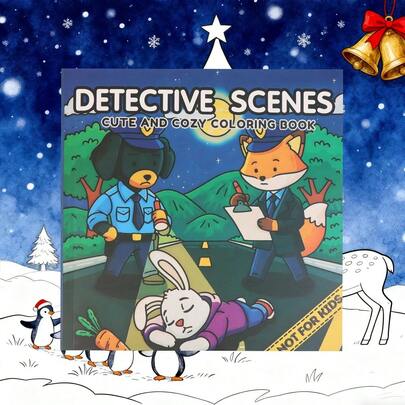 1PC Cenas de Crime Aconchegantes: Um Livro de Colorir Paródico, Fofo e Confortável para Adultos – 40 Cenas de Crime Desenhadas à Mão com Vibrações Hygge para Colorir e Aliviar o Estresse: O Perfeito... Amigos que Amam Colorir - Mas Não para Crianças