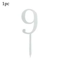 1个/10个金色银色简约0-9数字蛋糕装饰插牌，适用于婚礼、儿童生日派对、婴儿派对蛋糕装饰 - 彩色 - 查看 29