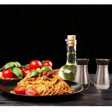 2 Pieces Set Of Salt And Pepper Seasoning Jars, Stainless Steel Salt Container With Glass Bottle, Suitable For Tables, RVs, Camping, Barbecue, Stainless Steel Seasoning Jar, Pepper Salt Jar, Barbecue Sprinkling Jar, Sealed Moisture-Proof Pepper Powder Seasoning Jar - Multicolor - View 2