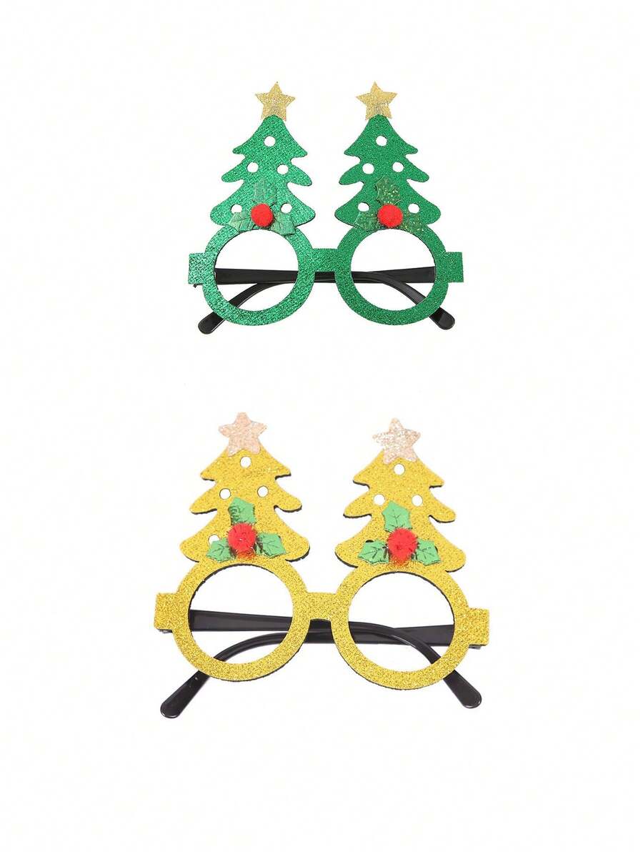 New Christmas Headband Glasses Frames, Halloween And Valentine's Day Glasses, Santa Claus Glasses, Party Christmas Glasses - Green - View 1