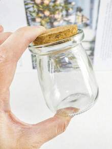 7pcs 100ml Heat-Resistant Small Pudding Bottles, Yogurt Bottles, Glass Jars With Cork Lids, Mousse Cups, Lucky Star Glass Jars, Mini Wishing Bottles, Bath Salt Bottles, Face Mask Bottles, Divider Bottles, Candle Divider Bottles, Jewelry Storage Bottles, Gold Bean Collection Bottles. Suitable For Kitchen Storage, Bedroom Storage, Weddings, Bridal Showers And Birthday Gifts. - 彩色 - 查看 1