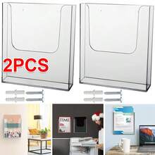 Wall Mounted Rack Paper Organiser .Office Document Holder Clear Acrylic A4 - White - View 7