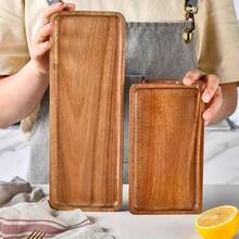 1 khay gỗ, đĩa trái cây, đĩa tráng miệng bằng gỗ, khay gỗ đựng cà phê sữa, đĩa phô mai, khay trà bằng gỗ, đĩa đựng bánh mì, để đựng bánh mì sandwich, đồ ăn nhẹ, món tráng miệng, salad - Dễ vệ sinh, đĩa đựng đa năng - Gỗ Vàng - Xem 2