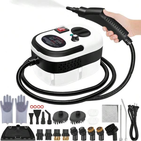 Limpiador de vapor, 6 niveles de ajuste, calentamiento en 15 segundos, tanque de 1.29 cuartos, vaporizador portátil para limpieza con 20 accesorios, limpiador de vapor para el hogar, suciedad, grasa, lechada, azulejos, piso, sofá y automóvil