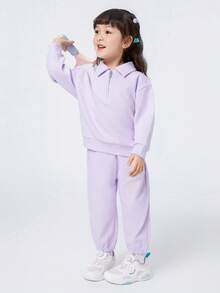 Balabala 青少年女孩两件套 2025 秋季新款运动休闲舒适 - 紫色 - 查看 4