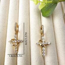 Mothers Day Gifts For Mom Upgraded Crown Cross Necklace For Women 14K Gold Plated Crown Cross Pendant Necklace Simple Diamond Gold Necklaces Faith Cross Jewelry First Communion Necklace - Ring Crown Cross Earring - View 5