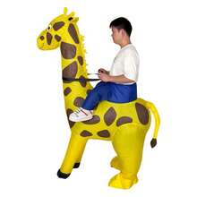 Cute Giraffe Inflatable Costumes Adult Cosplay Cartoon Animal Party Halloween Carnival Party Activity Performance Clothes - Multicolor - View 6