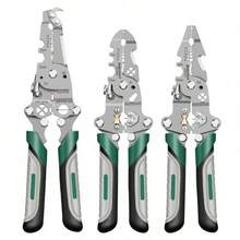 2025 New Foldable, Thick & Durable, Multi-Functional Wire Stripper Pliers, Professional Electrician Tool For Cable, Wire Harness Extraction, Industrial Grade Wire Cutter With Screw Driver, Coil Design, Stainless Steel Material, Stylish Design