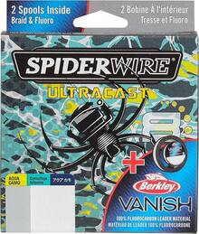 Spiderwire UltraCast - Línea de Pesca Trenzada con Bobina de Pesca Doble Berkley Vanish - Camuflaje Aqua/Transparente - Ver 2
