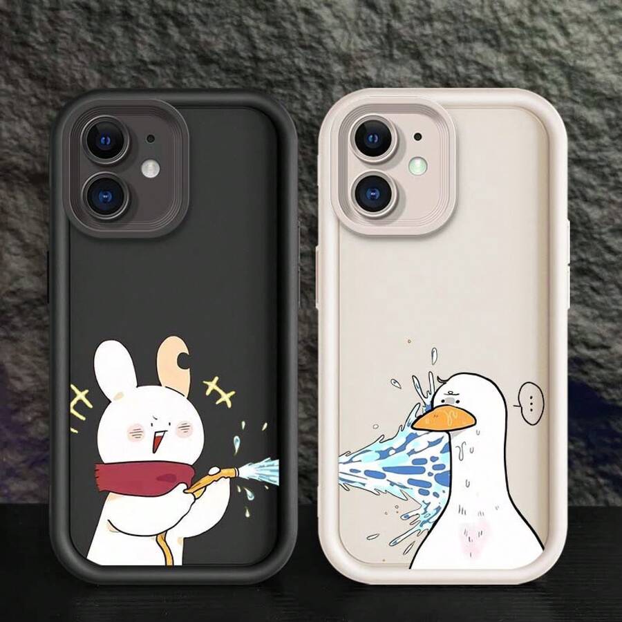 Cartoon Duck And Rabbit Suitable For Apple  11 XR XS 8 7 SE 2022 Max Plus Mini Eye Ladder Phone Case - Mixed Color 4 - View 1