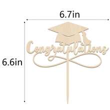 Congratulations 2025 Graduation Cake Topper,Congrats Grad Cake Decor - 2025 High Schoolsss/College/Senior Graduation Party Decorations Supplies (Woody){Inchcolor_nameinch:InchWoodyinch} - 伍迪 - 查看 3
