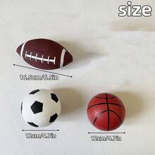 3pcs Sports Ball Set, Including Mini Basketball, Soccer Ball, And Rugby Ball, Suitable For Indoor And Outdoor Play, Sports And Leisure Games - Multicolor - View 4