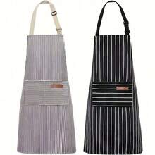 2pcs Lovely Sash Canvas Apron, Breathable Flower Apron, Waterproof Drain Oil Breathable Work Dress Waist Apron, Restaurant Waiter Work Dress, House Restaurant Chef Apron Work Dress, Kitchen Household Items - 彩色 - 查看 4