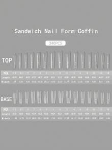 240 Cái/Hộp Khuôn Nối Móng Dạng Kẹp Kép 120 Cái Khuôn Trên + 120 Cái Khuôn Dưới 15 Kích Cỡ Đầu Gel Acrylic Cho Nối Móng Dạng Gel Kèm Đường Dẫn - Nhiều màu - Xem 11