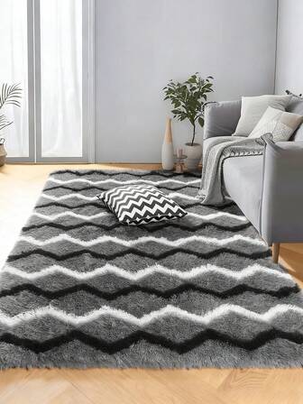 1 块毛绒地毯，防滑地毯，适用于家庭、客厅、卧室