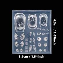 1 件硅胶美甲模具，娃娃头，精灵耳朵 3D 模型，美甲配件 DIY，精致透明指甲模具 - 無色 - 查看 13