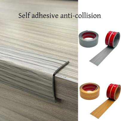 1 pièce Protecteur de coin de mur autoadhésif en PVC de 4 cm x 2 m, motif bois, bande décorative flexible, moulure de décoration murale amovible et collante, bande de protection de coin intérieur et extérieur, utilisée pour la protection des bords des murs, plafonds, plans de travail et sols